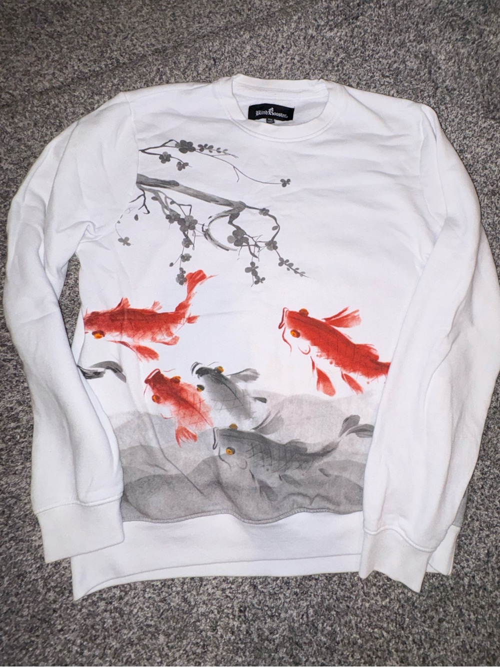 White Koi Fish Graphic Sweater